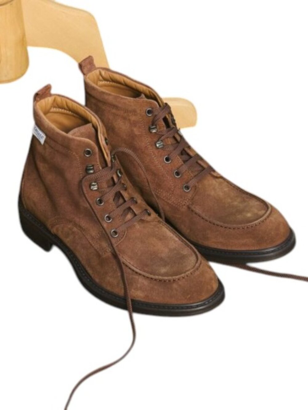 NEW GHIAIA Combat Suede Hiking Boots Cognac Men’s Size 12